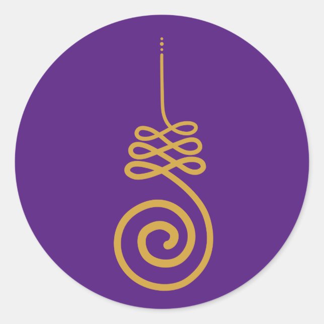 Unalome Buddhistische Symbol Runder Aufkleber (Vorderseite)