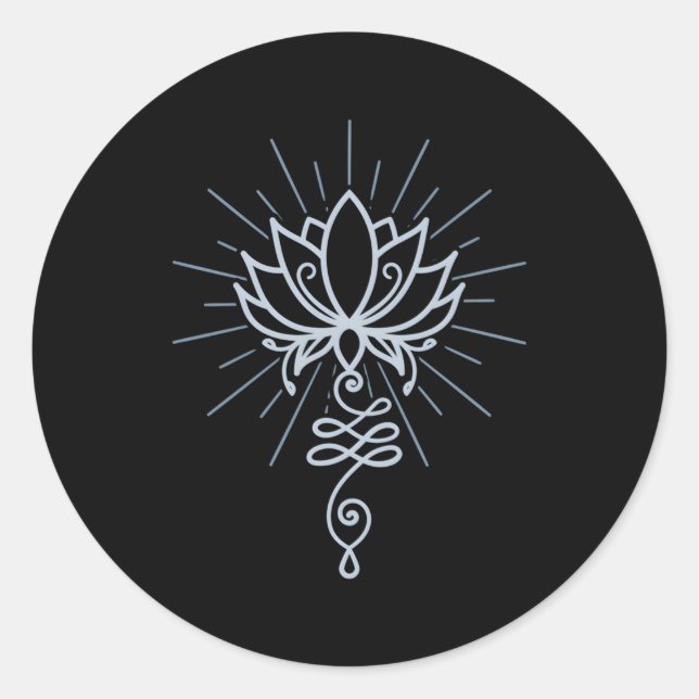 Unalome Symbol Lotus Blume Fitness Runder Aufkleber (Vorderseite)
