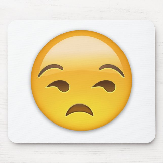 Unamüsiertes Gesicht Emoji Mousepad (Vorne)