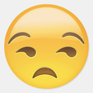 Unamüsiertes Gesicht Emoji Runder Aufkleber