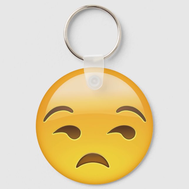 Unamüsiertes Gesicht Emoji Schlüsselanhänger (Vorderseite)