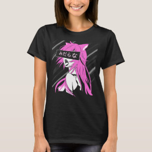 Unanständige Waifu japanische räuberische Katzenmä T-Shirt