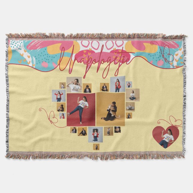 Unapologetic Personalized Feminine Photo Collage Decke (Vorderseite)