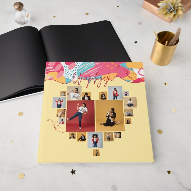 Unapologetic Personalized Feminine Photo Collage Gästebuch (Vorderseite offen)