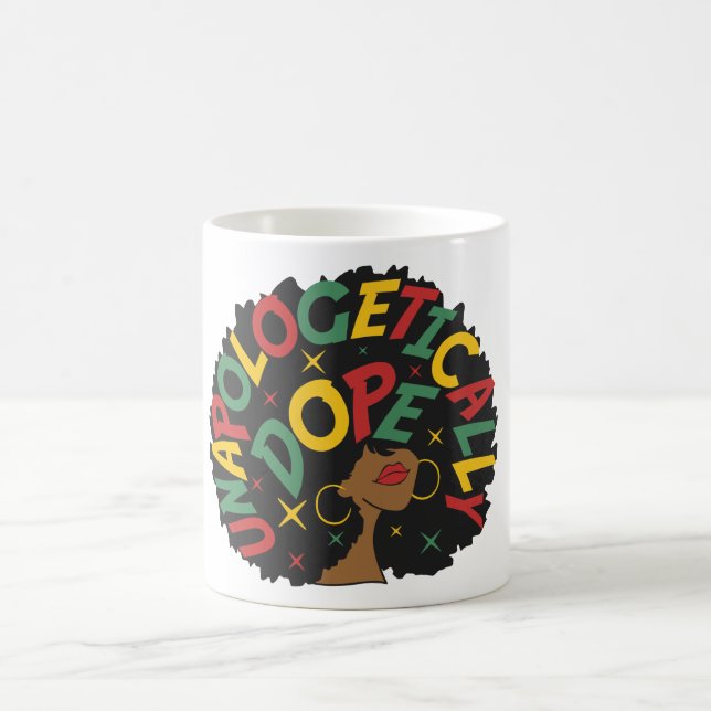 Unapologetisch dope Black Girl Afro Kaffeetasse (Mittel)