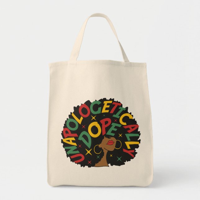 Unapologetisch dope Black Girl Afro Tragetasche (Vorne)