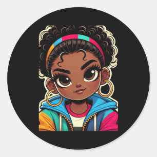 Unapologetisch kühne Sy Black Girl Magie Runder Aufkleber
