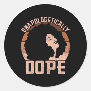 Unapologetisch medikamentös-afro Lady Black Pride  Runder Aufkleber