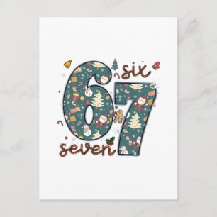 Unartig Nett Sechs Sieben 67 Brainrot Weihnachten Postkarte