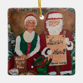 Unartig oder Nett Weihnachtsbaumanhänger Keramikornament