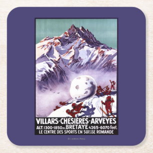 Unartige Gnome machen riesigen Schneeball Poster Rechteckiger Pappuntersetzer