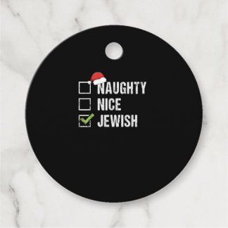 Unartige nette jüdische Weihnachten Santa Geschenkanhänger