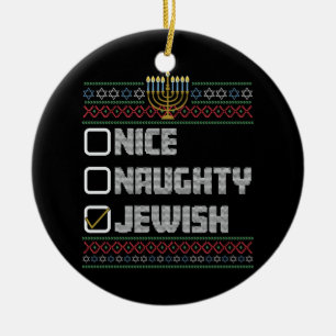 Unartige Schöne Jüdische Santa Hässliche Weihnacht Keramik Ornament