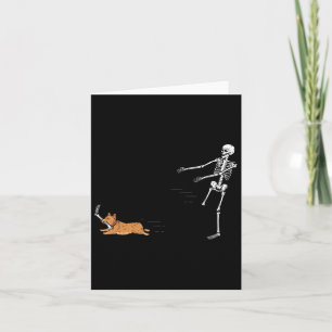 Unartiger Corgi Hund Spaß Skelett Halloween  Karte