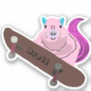 Unartiger Eichhörnchen #503 Brett Skateboarding Aufkleber