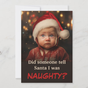 Unartiger-Junge-Weihnachtsfoto Feiertagskarte
