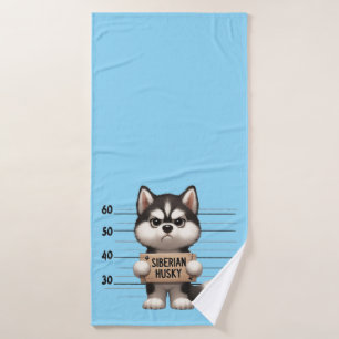 Unartiger Siberian Husky Badehandtuch