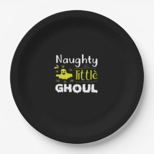 Unartiges kleines Ghoul lustiges Halloween-Design Pappteller