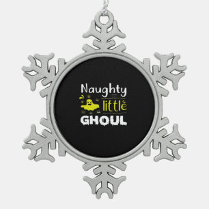 Unartiges kleines Ghoul lustiges Halloween-Design Schneeflocken Zinn-Ornament