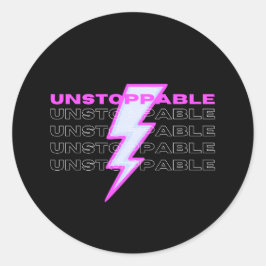 unaufhaltsam, Motivierend, inspirierend Runder Aufkleber