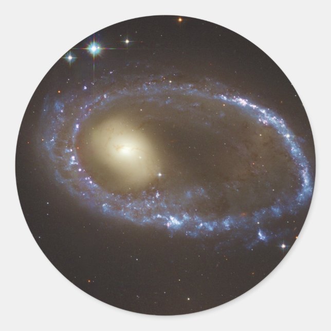 Unbarred Lenticular Ring Galaxy AM 0644-741 Runder Aufkleber (Vorderseite)