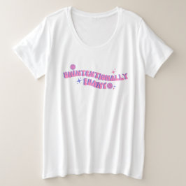 Unbeabsichtigt lustiger rosa Retro- Groovy-Text Große Größe T-Shirt