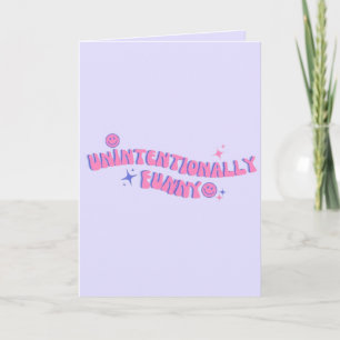 Unbeabsichtigt lustiger rosa Retro-Groovy-Text Karte