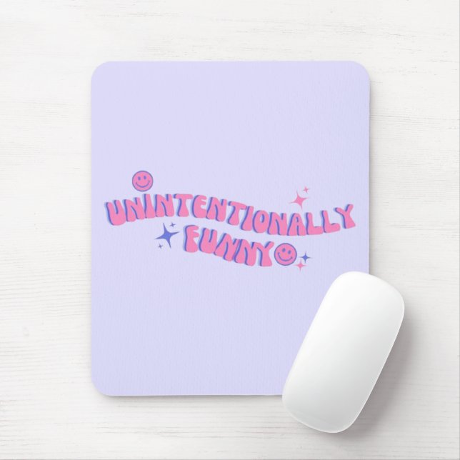 Unbeabsichtigt lustiger rosa Retro-Groovy-Text Mousepad (Mit Mouse)