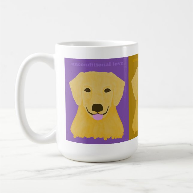 Unbedingte Liebe-goldener Retriever Kaffeetasse (Links)