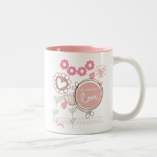 Unbedingte Liebe Zweifarbige Tasse (Rechts)