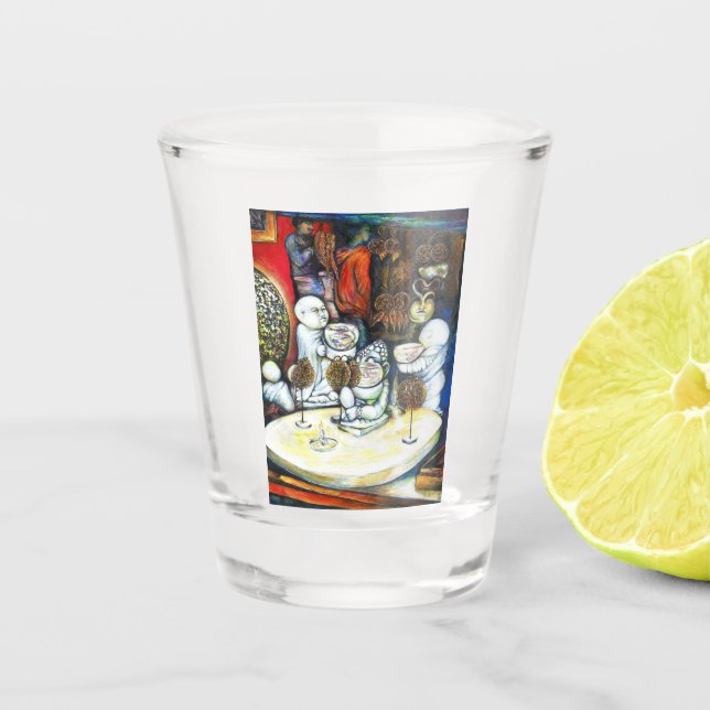 Unbeeindruckt von Challenge Schnapsglas (Vorderseite)