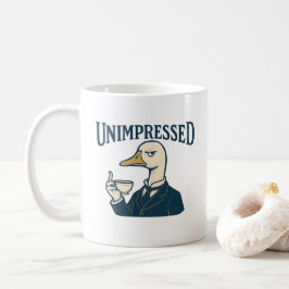 Unbeeindruckte Ente beim Teetrinken Meme Kaffeetasse