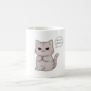 Unbeeindruckte Katze "Nicht Mein Problem" Lustiges Kaffeetasse
