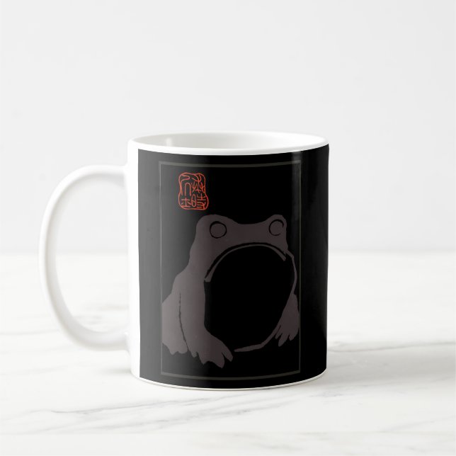 Unbeeindruckter Frosch Japanisch von Matsumoto Hoj Kaffeetasse (Links)