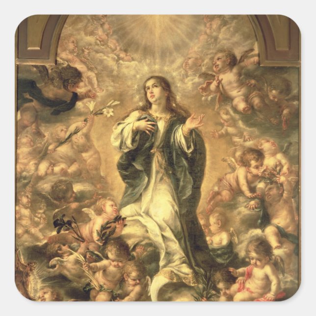 Unbefleckte Empfängnis, 1670-1672 Quadratischer Aufkleber (Vorderseite)