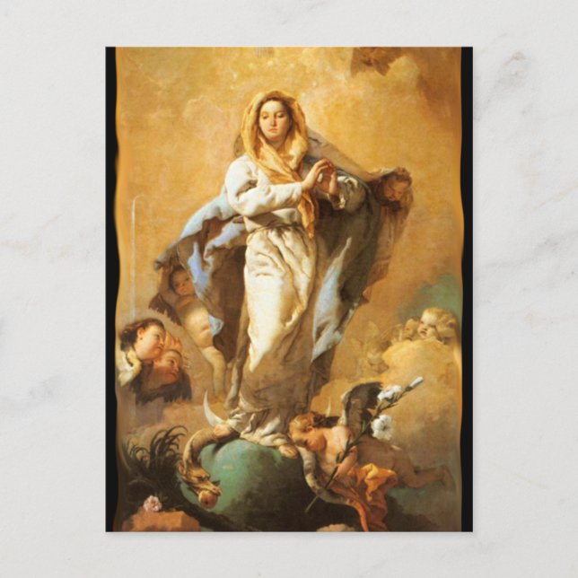 Unbefleckte Empfängnis mit Cherubs - Tiepolo Postkarte (Vorderseite)