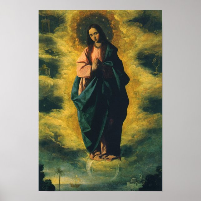 Unbefleckte Empfängnis von Francisco de Zurbaran Poster (Vorne)