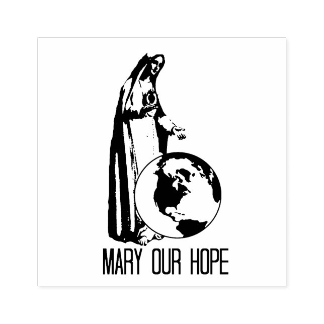 Unbefleckte Maria unsere Hoffnung Fatima Gummistempel (Prägung)