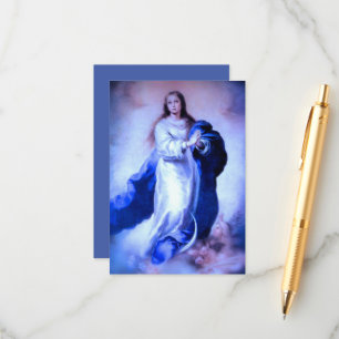 Unbeflecktes Conception Blue mit Memorare Begleitkarte