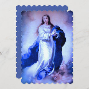 Unbeflecktes Conception Blue mit Memorare Feiertagskarte