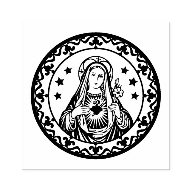 Unbeflecktes Herz der Jungfrau Mary katholische Re Gummistempel (Prägung)