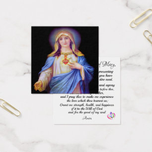 Unbeflecktes Herz der Mary-Gebetskarte