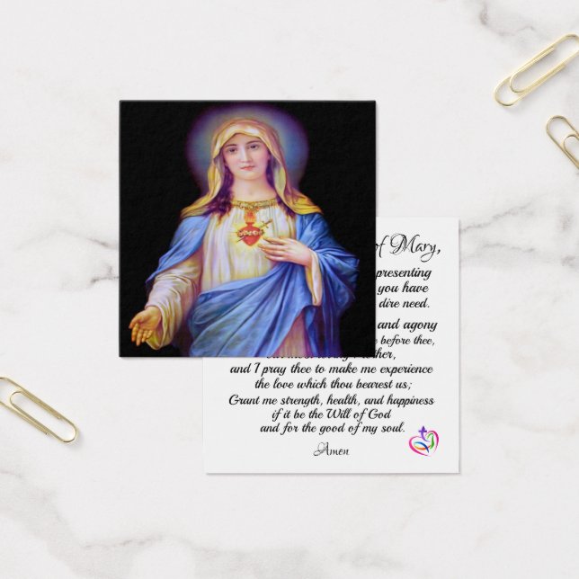 Unbeflecktes Herz der Mary-Gebetskarte (Büro)