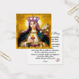 Unbeflecktes Herz der Mary-Gebetskarte