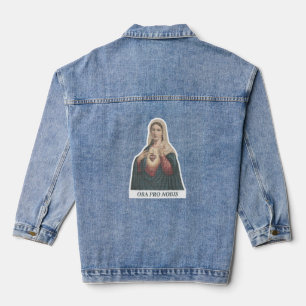 Unbeflecktes Herz Mariä Ora Pro Nobis Bild Jeansjacke