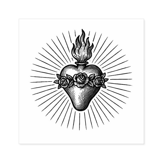 Unbeflecktes Herz Marias Traditionell katholisch Gummistempel (Prägung)