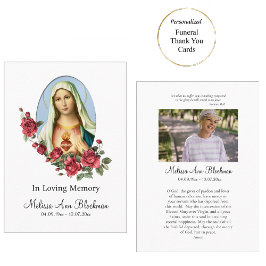 Unbeflecktes Herz Mary Beerdigungskarte Platzkarte