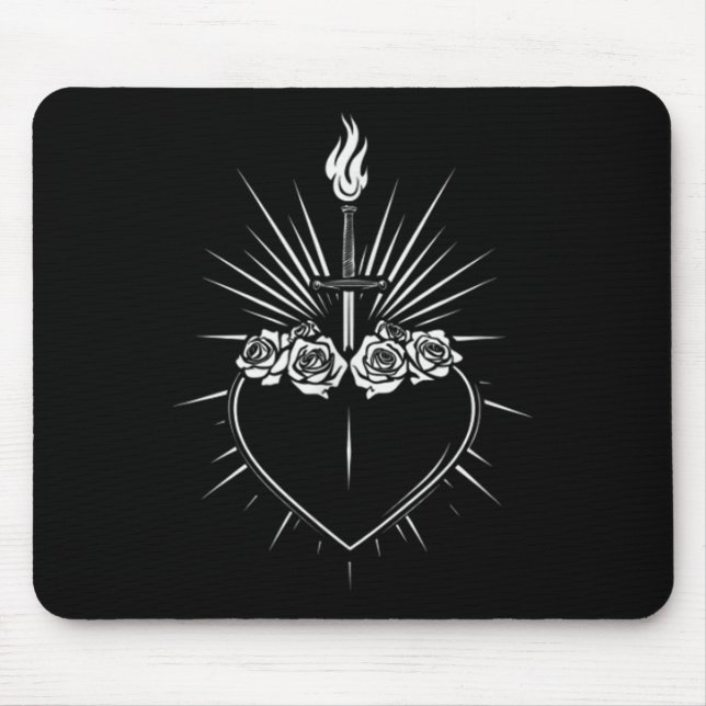 Unbeflecktes Herz Mary Männer Frauen katholische J Mousepad (Vorne)