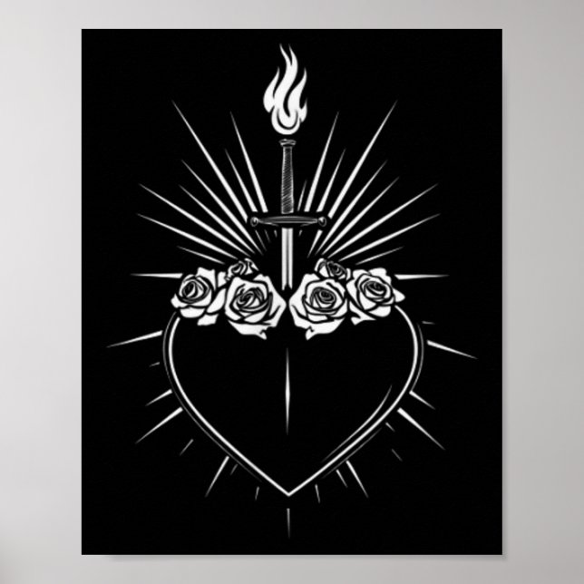 Unbeflecktes Herz Mary Männer Frauen katholische J Poster (Vorne)