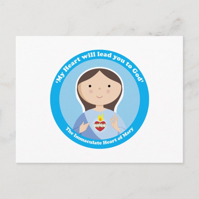 Unbeflecktes Herz von Maria Postkarte (Vorderseite)